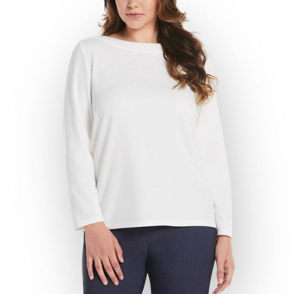 RAFAELLA Bell Sleeve Knit Top in Snow White Size XL NEW - Picture 1 of 12